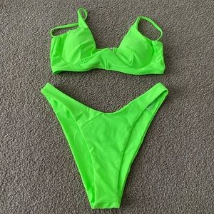 Brand new neon green shein bikini